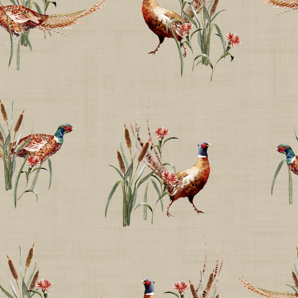 Arthouse Eustace Neutral Pheasant Meadow Wallpaper