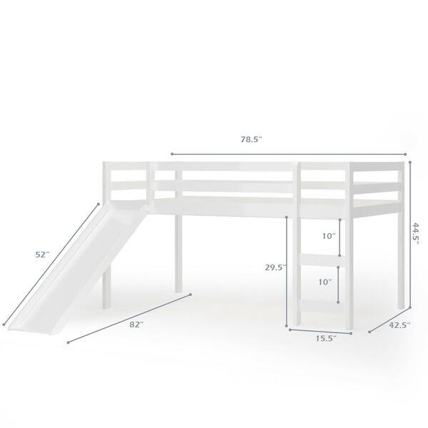 Twin Size Low Sturdy Loft Bed with Slide Wood Bed Bath & Beyond