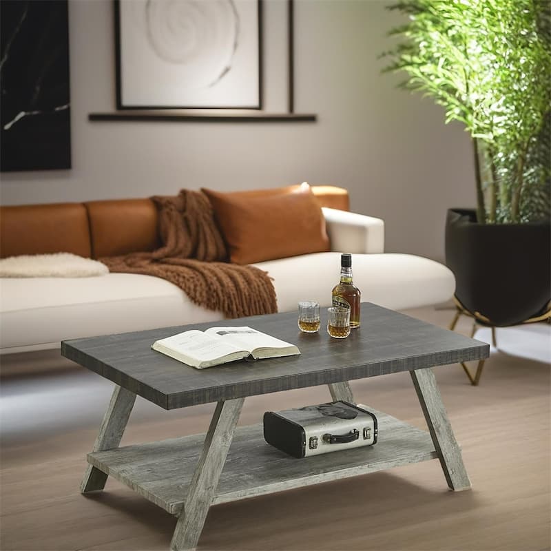 Athens Contemporary Replicated Wood Shelf Coffee Table