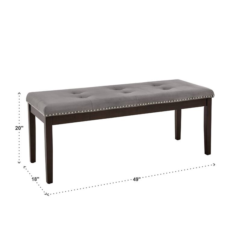 Balmforth Velvet Tufted Nailhead Bench by iNSPIRE Q Classic