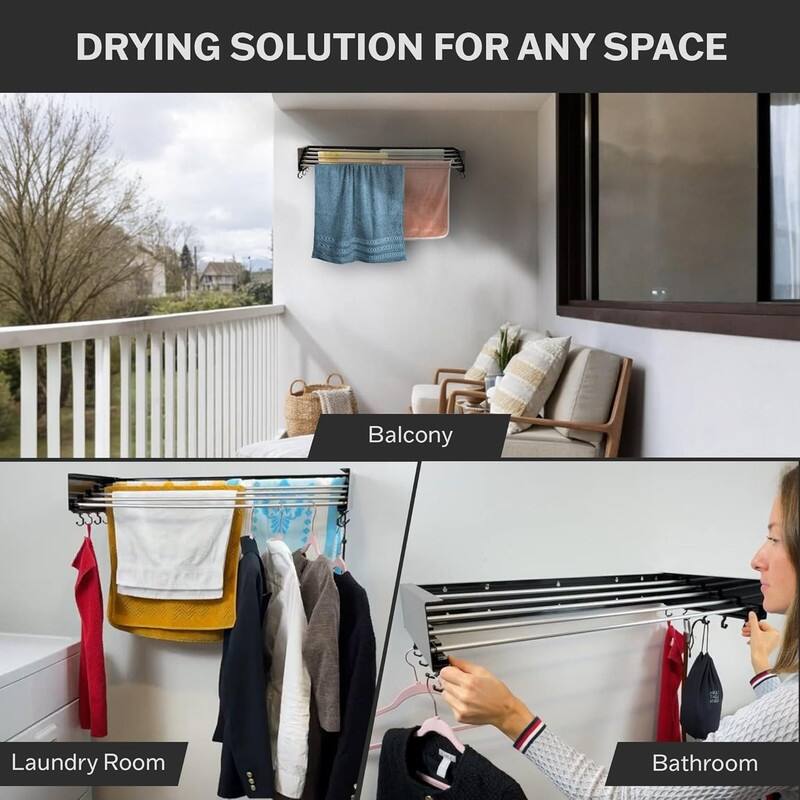 Wall Mounted Laundry Drying Rack