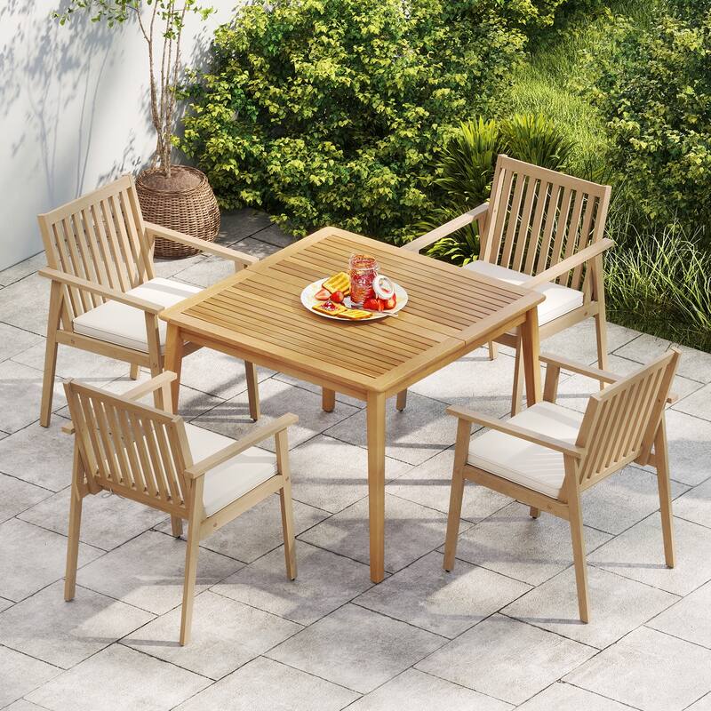 Gymax 2 PCS Patio Dining Chairs w/ Removable Padded Cushion Armrests &