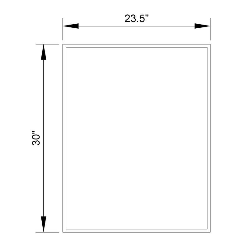 30" Modern Simply Gold Rectangular Decorative Wall Bathroom Vanity Mirror