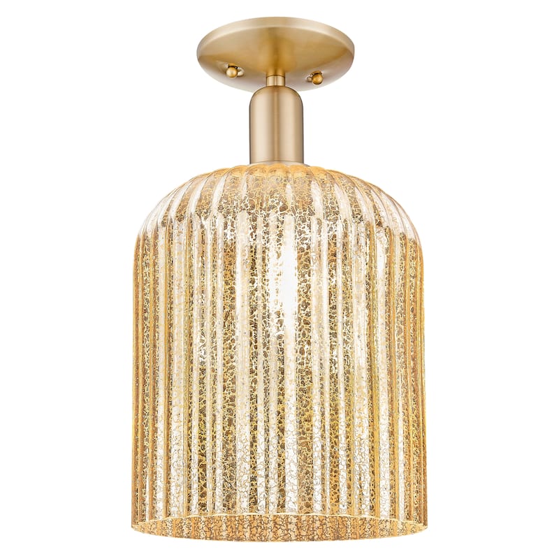 Innovations Lighting Endless Possibilities Arcadia - Bridal Veil - 1 Light 8" Semi-Flush Mount - Mercury/Champagne Bronze