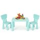 preview thumbnail 6 of 17, Kids Table and Chair Set, Plastic Children Activity Table and 2 Chairs for Art Craft, Easy-Clean Tabletop