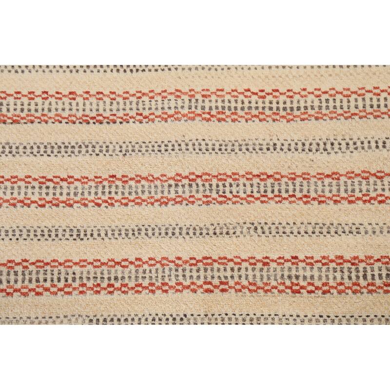 Geometric Striped Oriental Gabbeh Kashkoli Area Rug Wool Hand-knotted - 2'7" x 4'1"