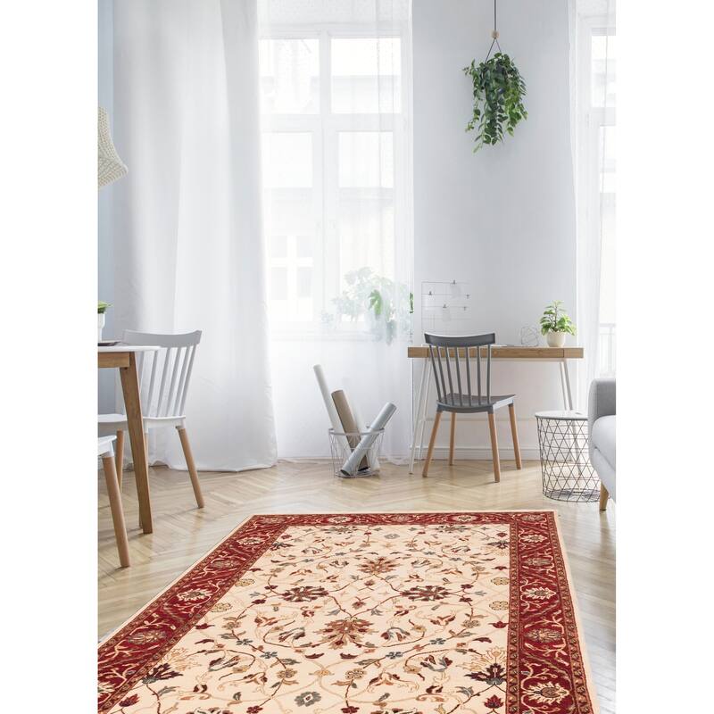ECARPETGALLERY Hand-knotted Jamshidpour Cream Wool Rug - 5'6 x 8'5