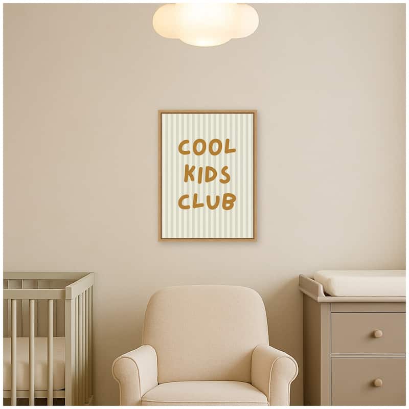 Kate and Laurel Cool Kids Club by Laura Moss Framed Canvas Wall Art Print