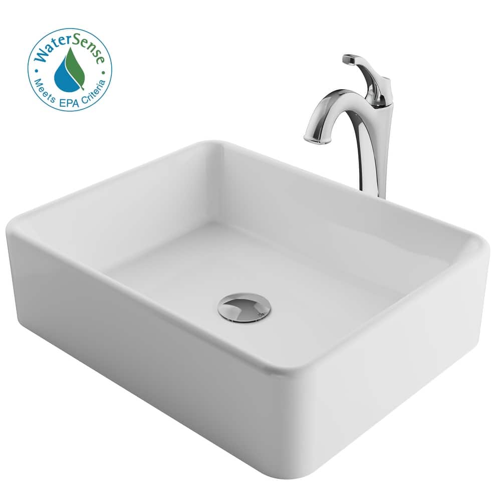 Kraus Elavo and Arlo 18-1/4" Vitreous China Vessel Bathroom Sink with