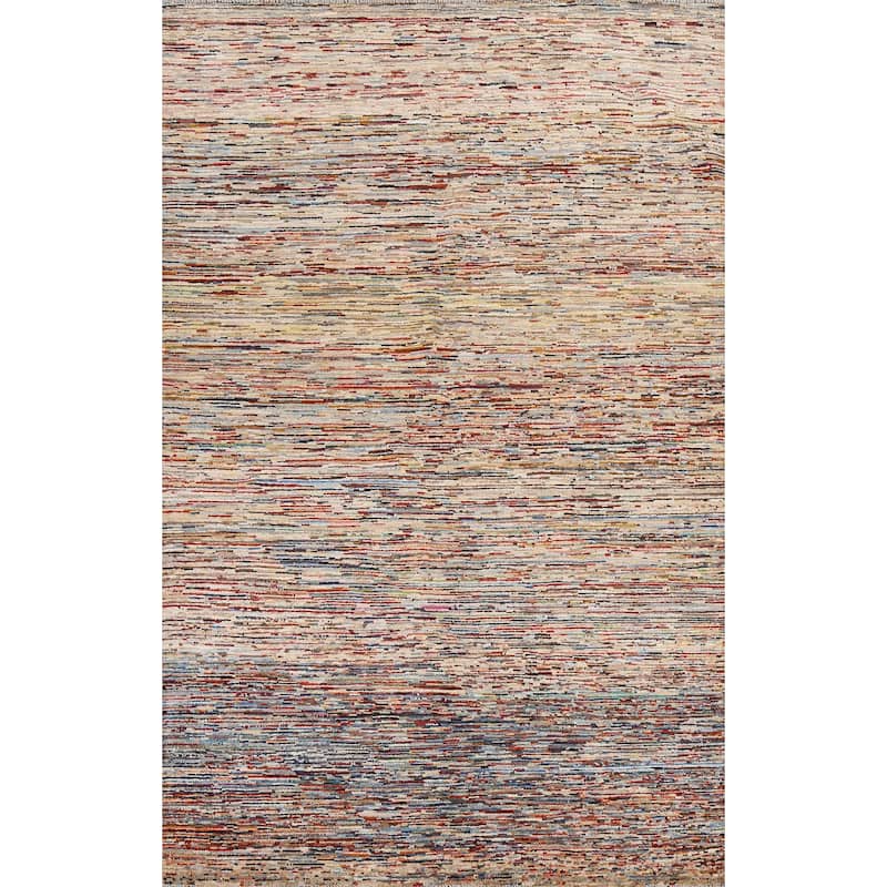 Contemporary Gabbeh Kashkoli Wool Area Rug Hand-knotted Bedroom Carpet - 5'3" x 7'7"