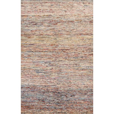 Contemporary Gabbeh Kashkoli Wool Area Rug Hand-knotted Bedroom Carpet - 5'3" x 7'7"