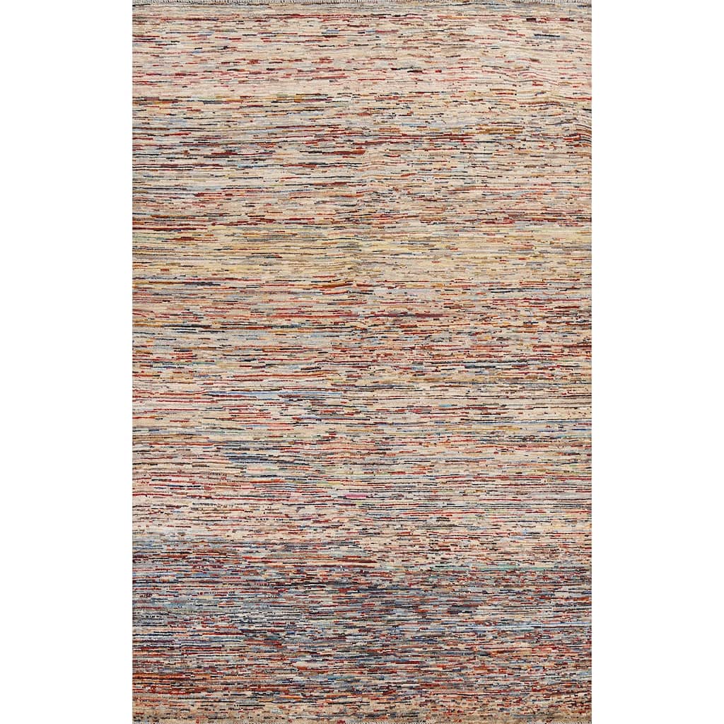 Contemporary Gabbeh Kashkoli Wool Area Rug Hand-knotted Bedroom Carpet - 5'3" x 7'7"