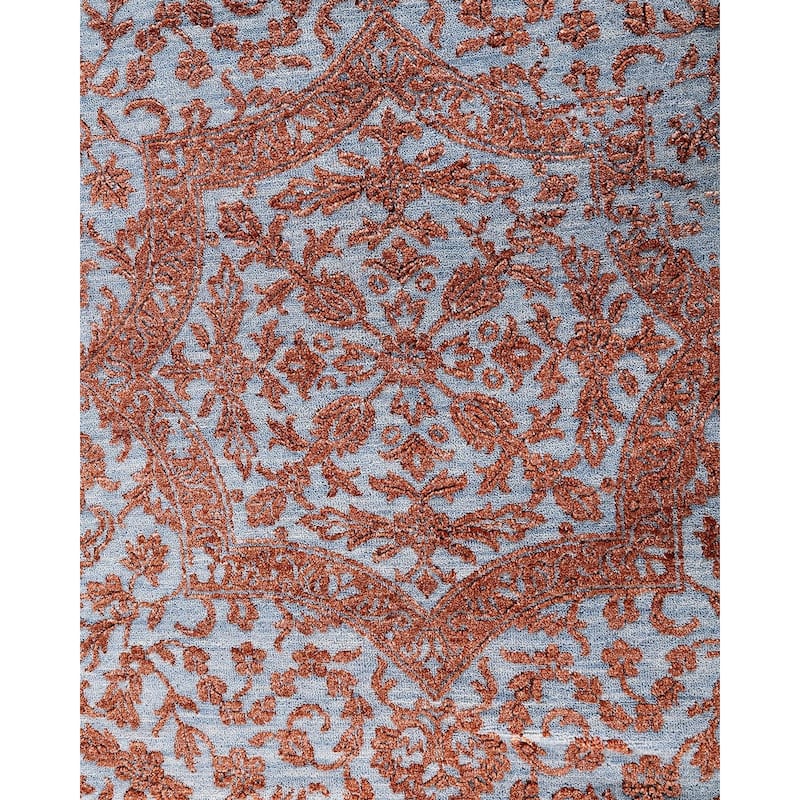 Ikat One-of-a-Kind Handmade Area Rug, Orange - 8' 0" x 10' 0"