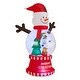 preview thumbnail 7 of 10, Glitzhome 8FT Lighted inflatable Snowman Globe Scene Decor