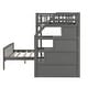 preview thumbnail 6 of 7, Twin Over Full Bunk Bed, Wood L-Shaped Bunk Beds with Storage Stairs,Bunk Bed Frame with Guardrails and Ladder,Gray