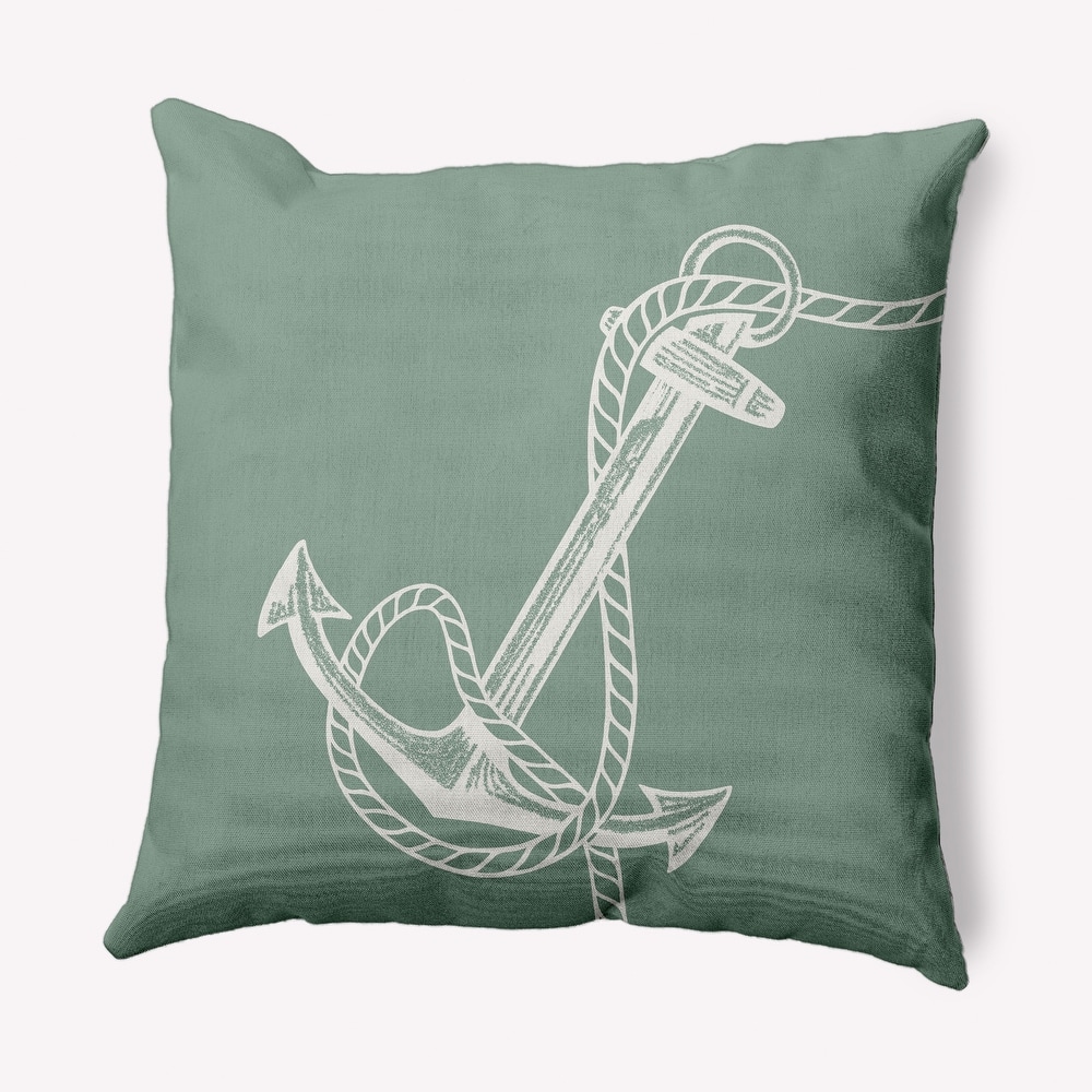 Anchored Nautical Indoor/Outdoor Throw Pillow