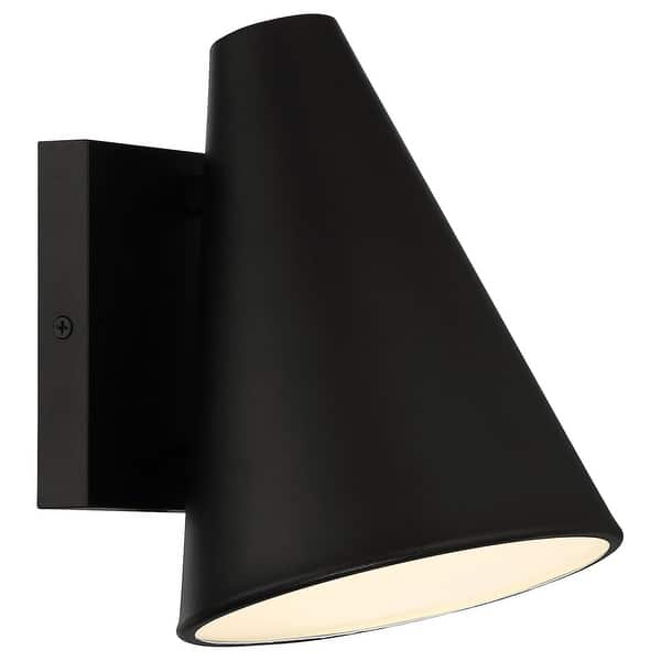 slide 2 of 16, Access Lighting Solano Outdoor LED Wall Mount - Square Backplate - Cone Shade Black