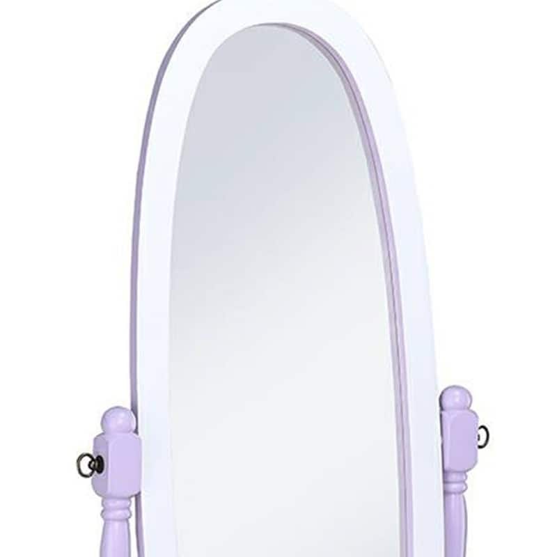 HomeRoots 59" Painted Oval Cheval Standing Mirror Freestanding With Solid Wood Frame - 23.62
