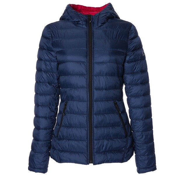 HFX Womens Lightweight Packable Jacket, Marine Navy Red S. Opens flyout.