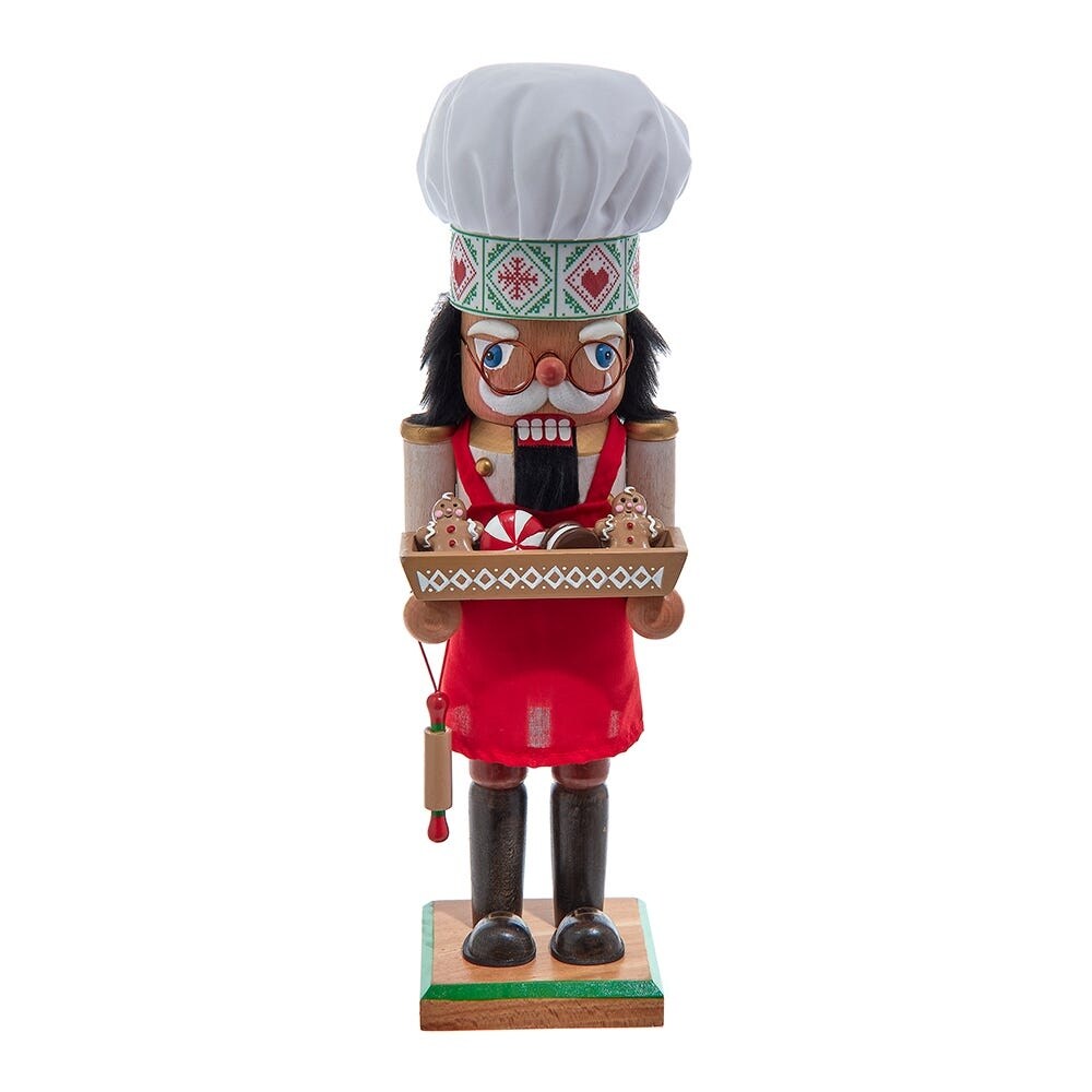 Kurt Adler 15-Inch Wooden Chef Nutcracker - N/A