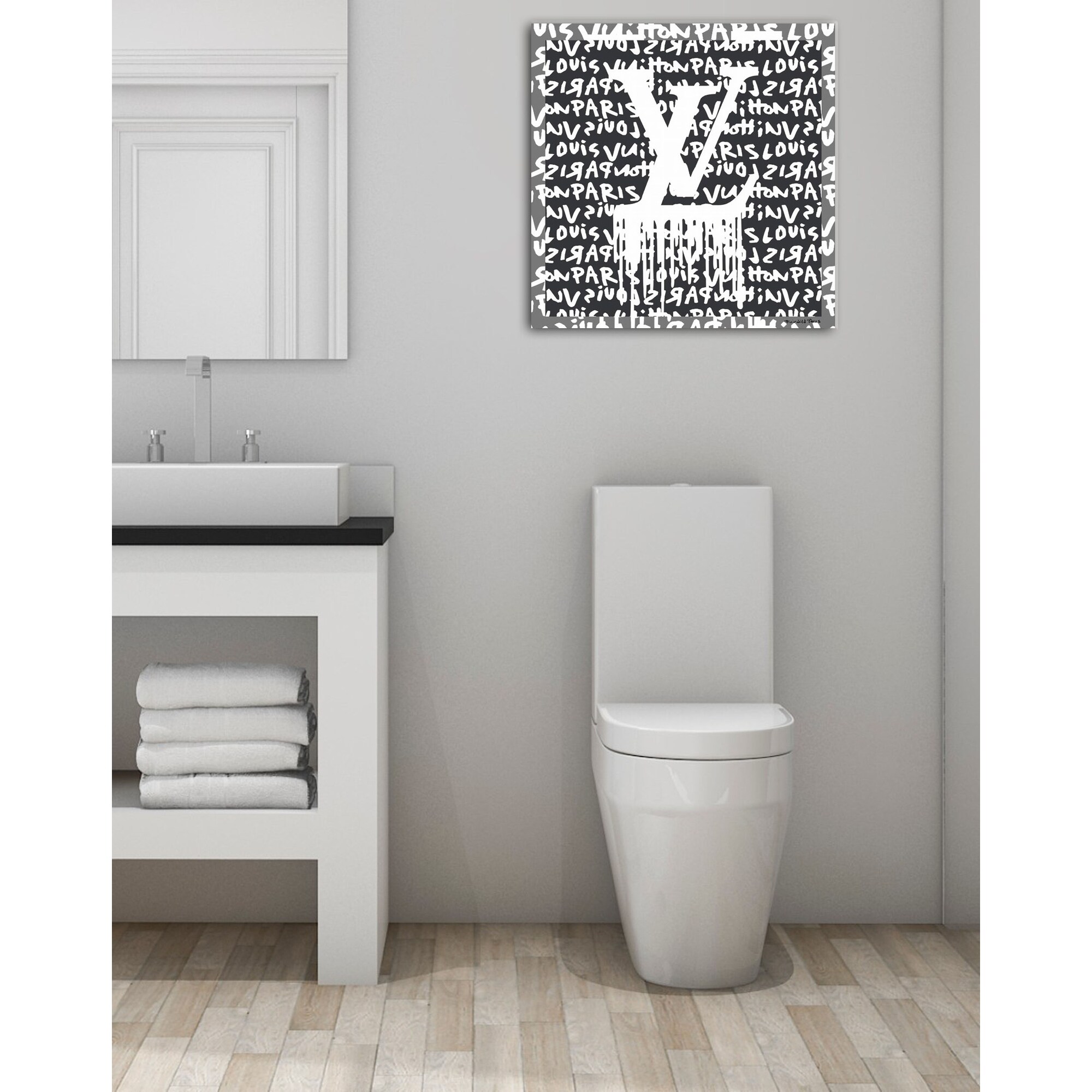 Fairchild Paris - Louis Vuitton Logo Drip - Canvas Wall Art 30 x 30