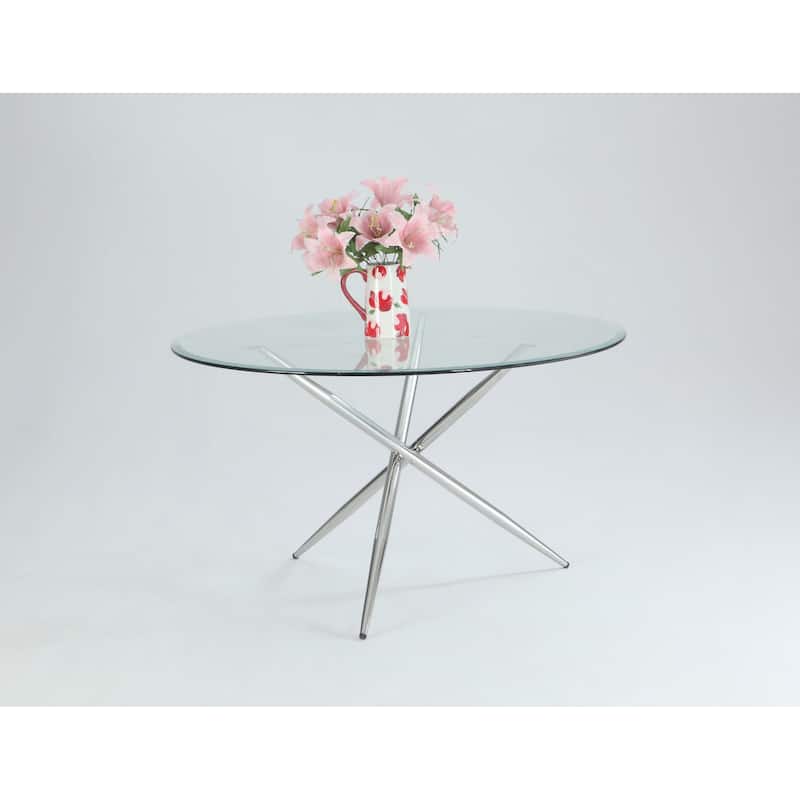 Somette Patty Round Dining Set with Brown Chairs