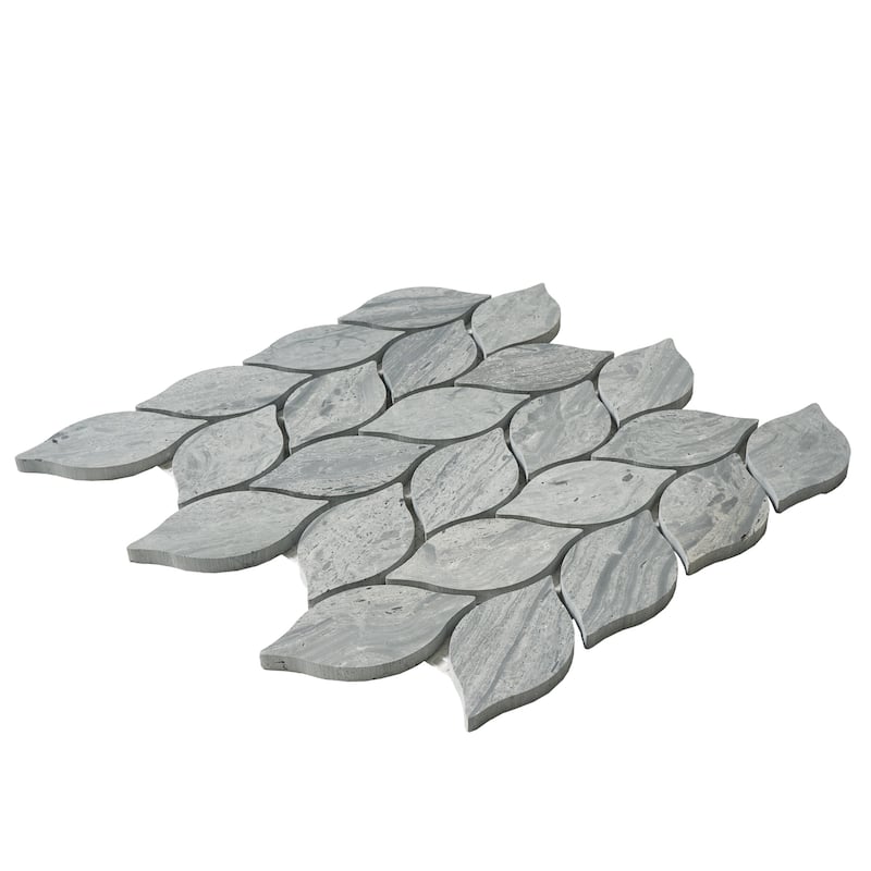 Marinewood Marble Leaf Honed Mosaic Tile