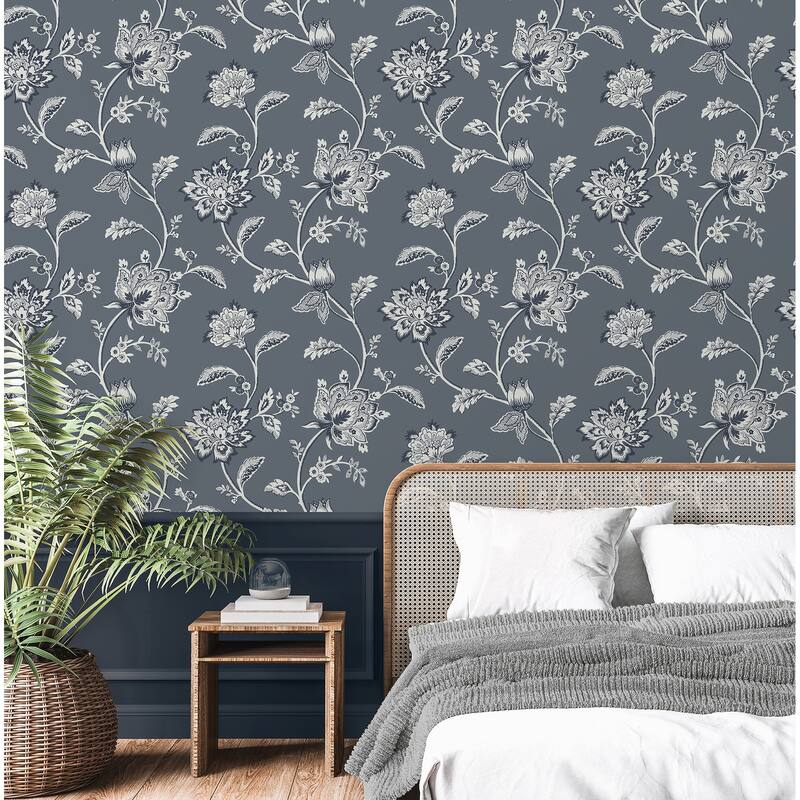 Fine Decor Juliette Blue Jacobean Wallpaper