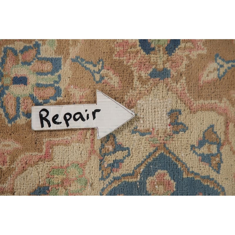 Traditional Mashad Persian Vintage Area Rug Hand-knotted Wool Carpet - 6'4" x 9'1"