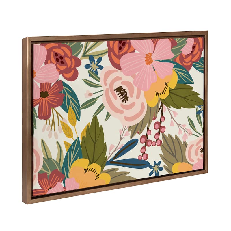 Kate and Laurel Sylvie Softly Framed Canvas by Mia Charro - 18x24 - Plastic - Gold