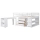 preview thumbnail 3 of 7, Full Size Low Loft Bed with Storage Cabinet, Rolling Portable Desk & 2-Tier Bookshelf, Study Wood Bedframe for Kids Teens Adults