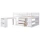 preview thumbnail 3 of 13, Low Study Full Loft Bed with Rolling Portable Desk, White