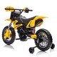 preview thumbnail 52 of 58, 12V Kids Ride-On Electric Motorcycle - Twist Grip Throttle, Training Wheels, Dirt Bike Design