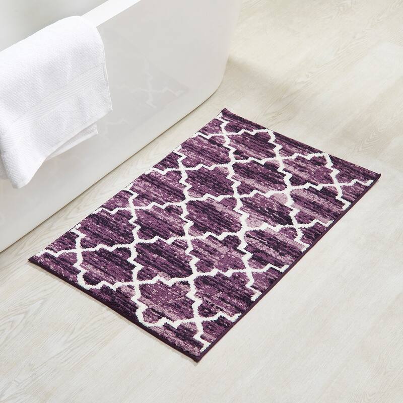 Better Trends Savio Collection 100% Micro Polyester Rectangle Soft Plush & Absorbent Water Machine Washable 2 Piece Bath Rug Set