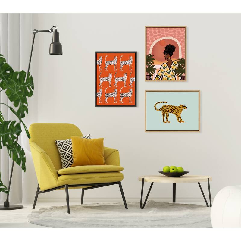 Kate and Laurel Sylvie Cat Canvas by Bouffants and Broken Hearts