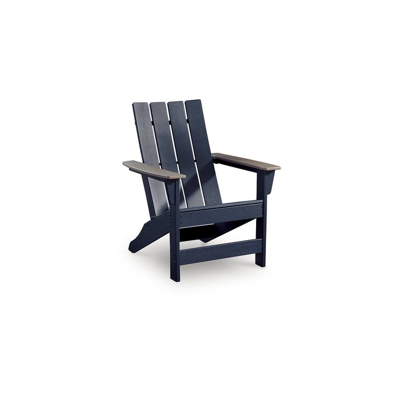 Signature Design by Ashley Mabry Shores Navy Blue/Brown Adirondack Chair - 31" W x 33" D x 38" H