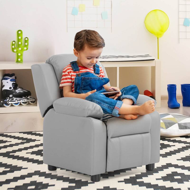 PU Leather Kids Recliner with Armrest & Headrest Lounge 3 Color - See Details