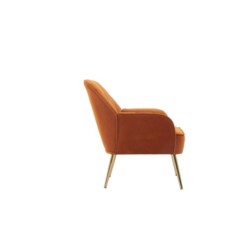 Orange Velvet Dining Chair Club Chair Barrel Chair Side Chair