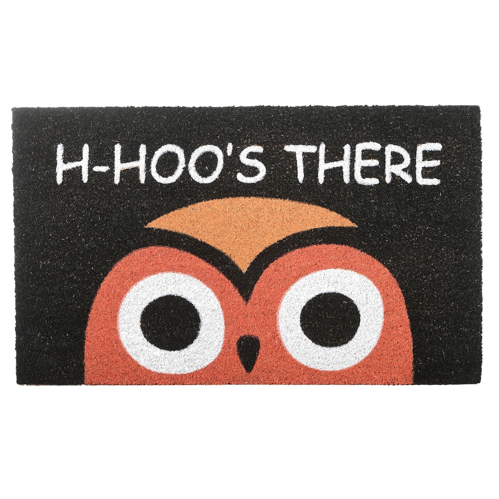 National Tree Company Halloween WHO'S THERE Owl Doormat Decoration, 30 Inches - 30 in