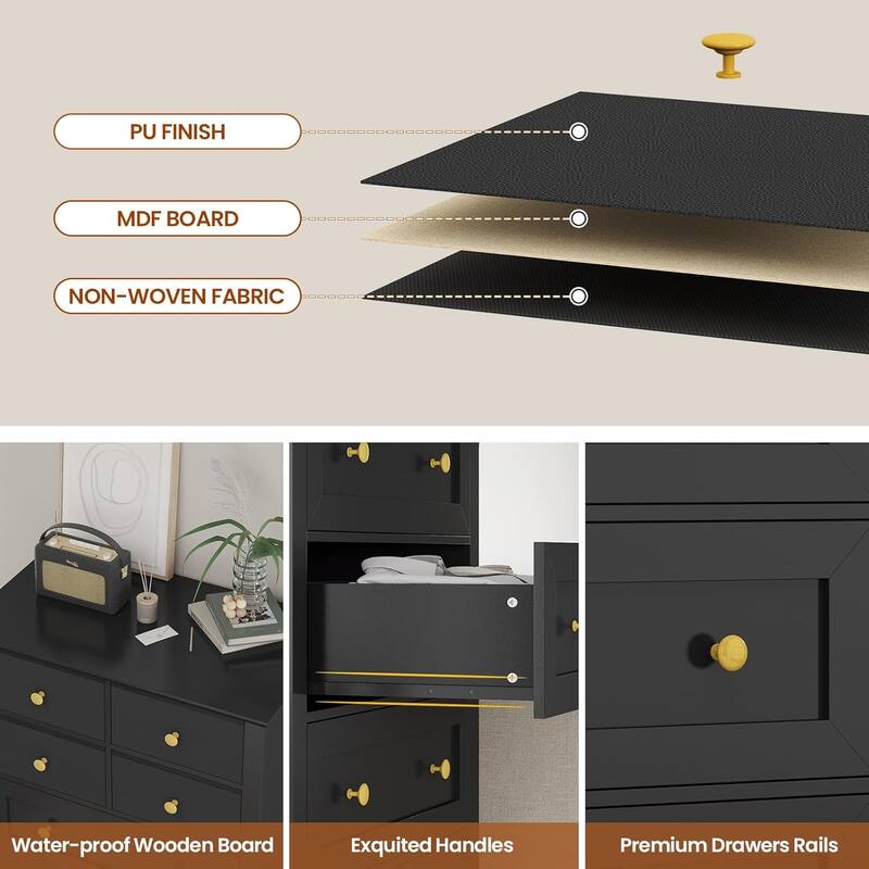 8 Drawers Tall Dresser for Bedroom 55.1H Tall Dressers Chest of Drawers
