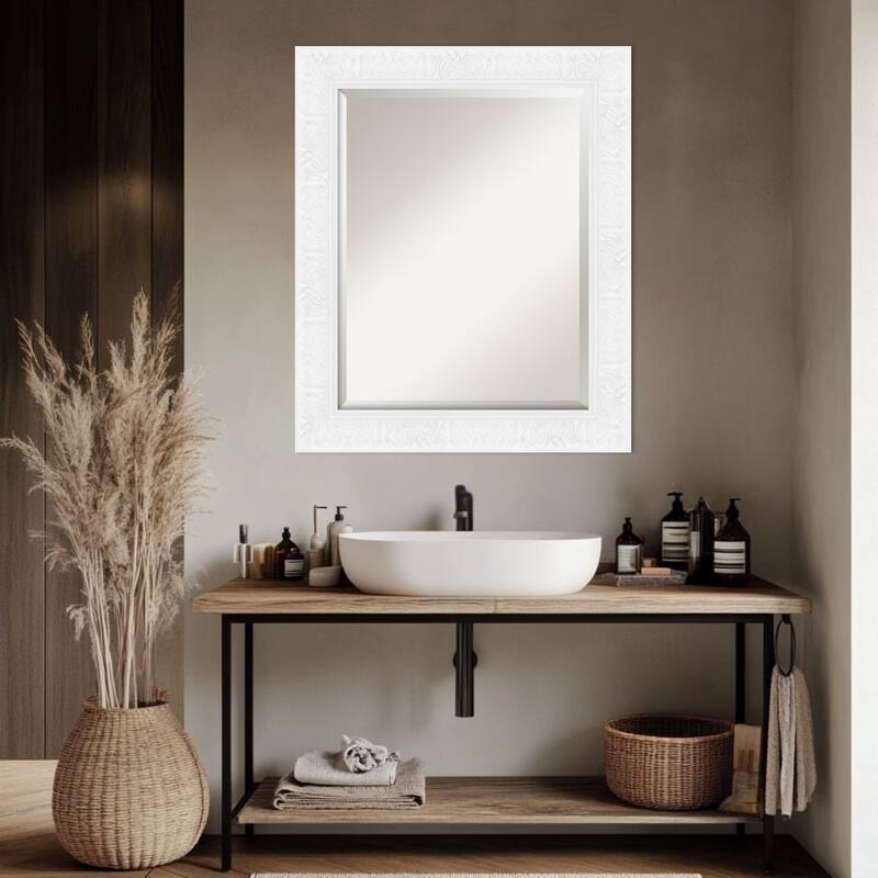 Luxe Beveled Framed Bathroom Vanity Wall Mirror