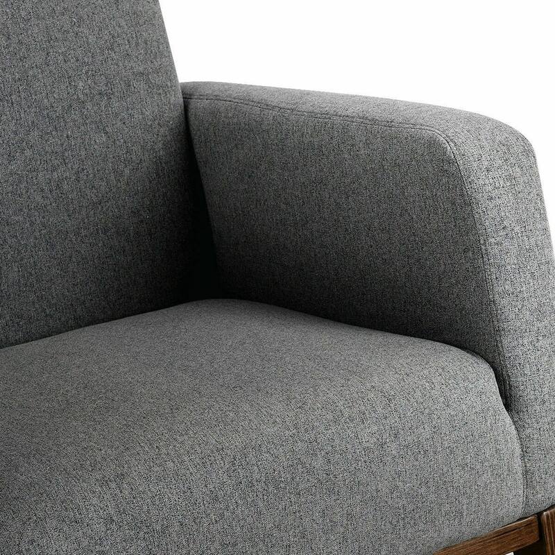 Retro Modern Fabric Upholstered Rocking Chair with Wooden Frame Comfortable Seat for Living Room - 26.5" x 32.5" x 40.5"