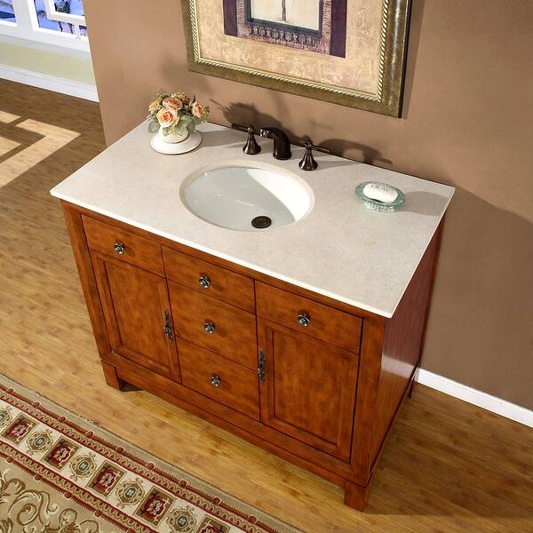 Silkroad Exclusive Natural Stone Countertop Lavatory Single Sink