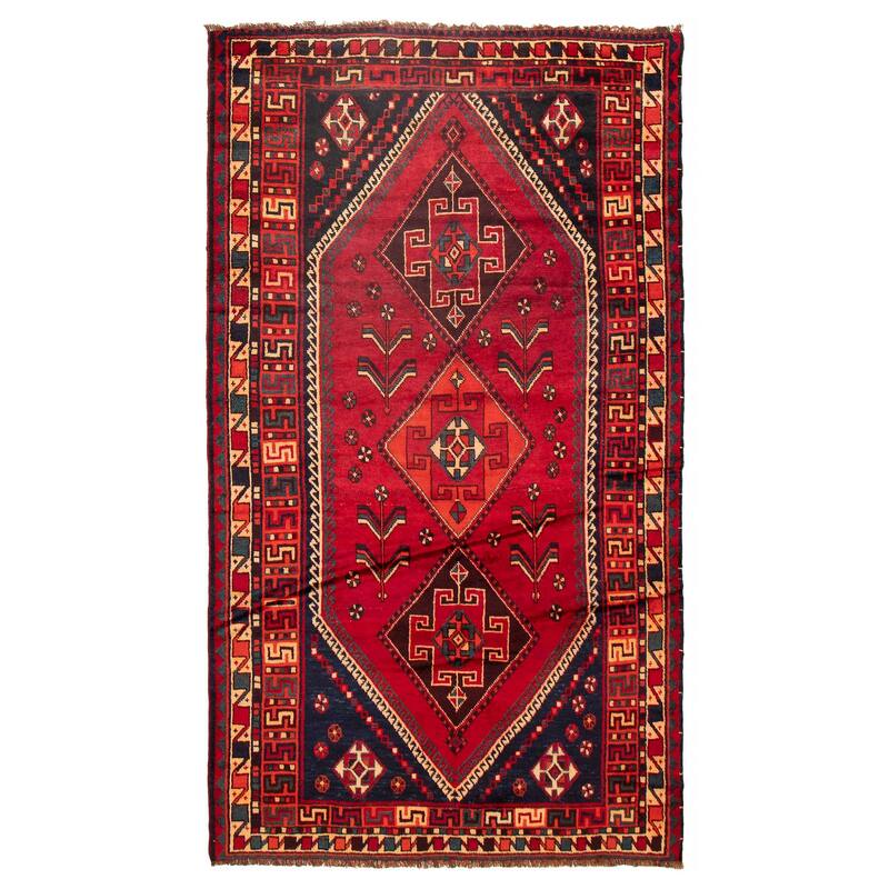 ECARPETGALLERY Hand-knotted Melis Red Wool Rug - 5'3 x 9'3 - Red - 5'3 x 9'3