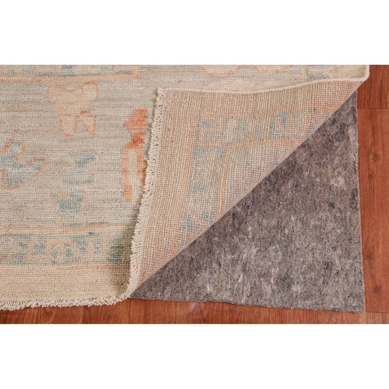 Hand Knotted Oriental 100% Wool Carpet Transitional All-Over Peach Oushak Area Rug - 12' 2'' X 9' 5''