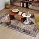 preview thumbnail 8 of 7, HOMCOM Washable Area Rug, 5'x7' Vintage Indoor Distressed Carpet, Retro Floor Cover Foldable, Floral Print Mat for Living Room