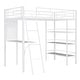 preview thumbnail 4 of 11, Modern Twin Size Loft Bed with 3 Layers of Shelves and Desk with Whiteboard and Metal Frame for Bedroom