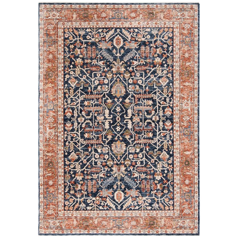SAFAVIEH Heirloom Tammie Traditional Oriental Polyester Rug - 3' x 5' - Navy/Beige
