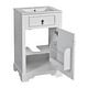 preview thumbnail 57 of 139, GDFStudio - Lisa 20" Freestanding Bathroom Vanity with Ceramic Sink, Soft-Close Door & Storage Rack