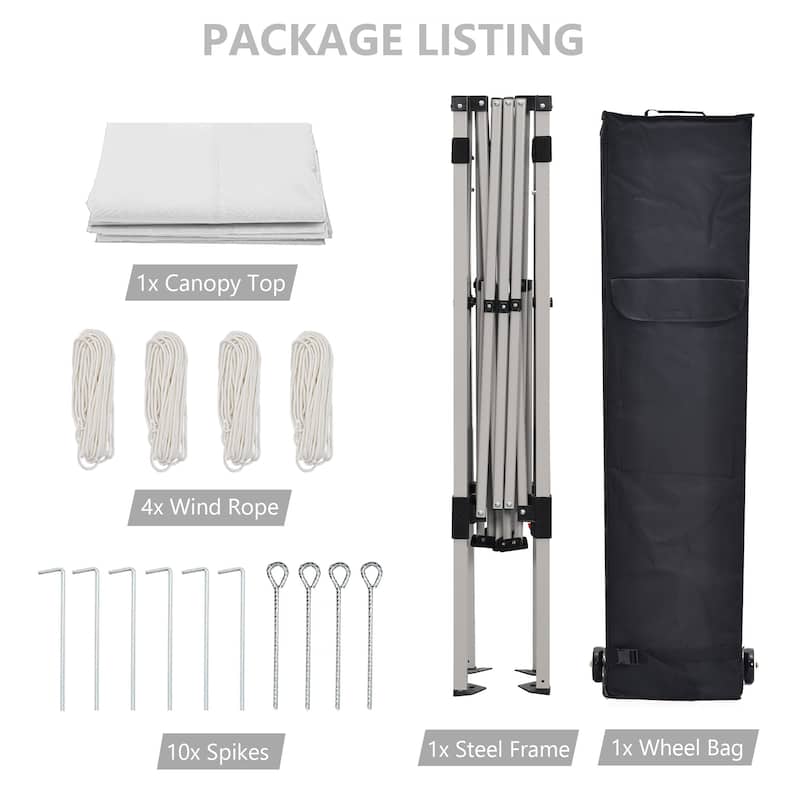 Ainfox 10x20Ft Pop up Canopy Tent Party Heavy Duty Instant Gazebo with 4 Removable Sidewalls